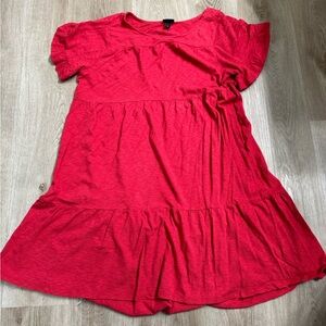 Torrid Red Midi Babydoll Knit Dress size 1